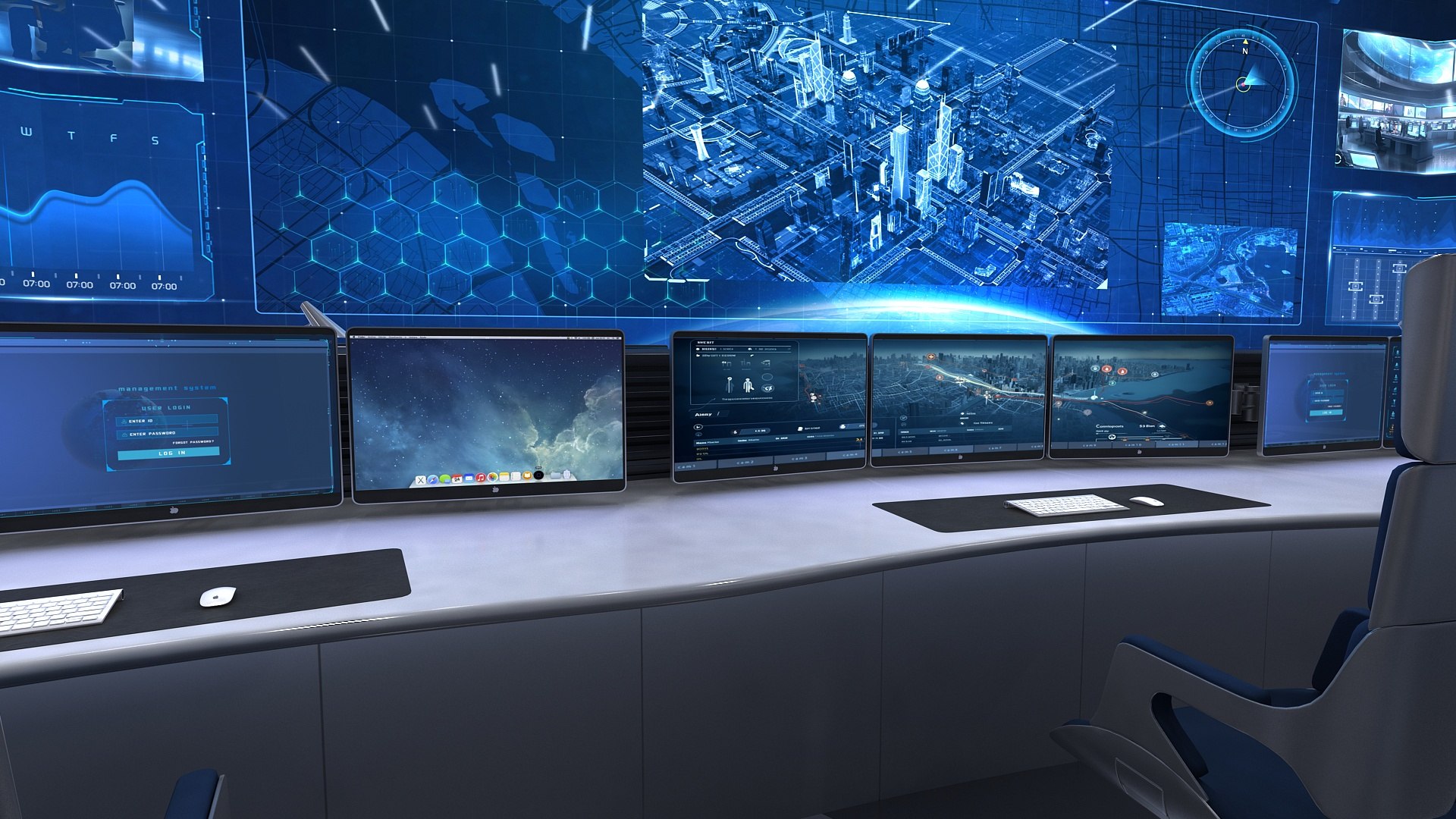 3D Model Monitoring Room Command Center - TurboSquid 2231542