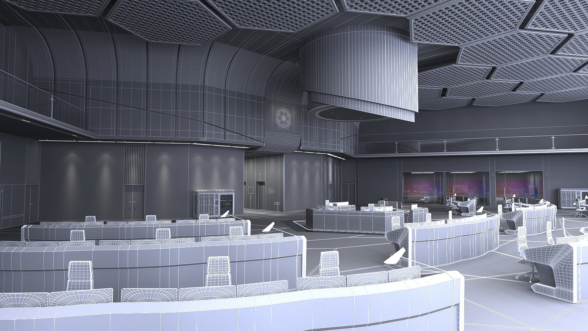 3D Model Monitoring Room Command Center - TurboSquid 2231542