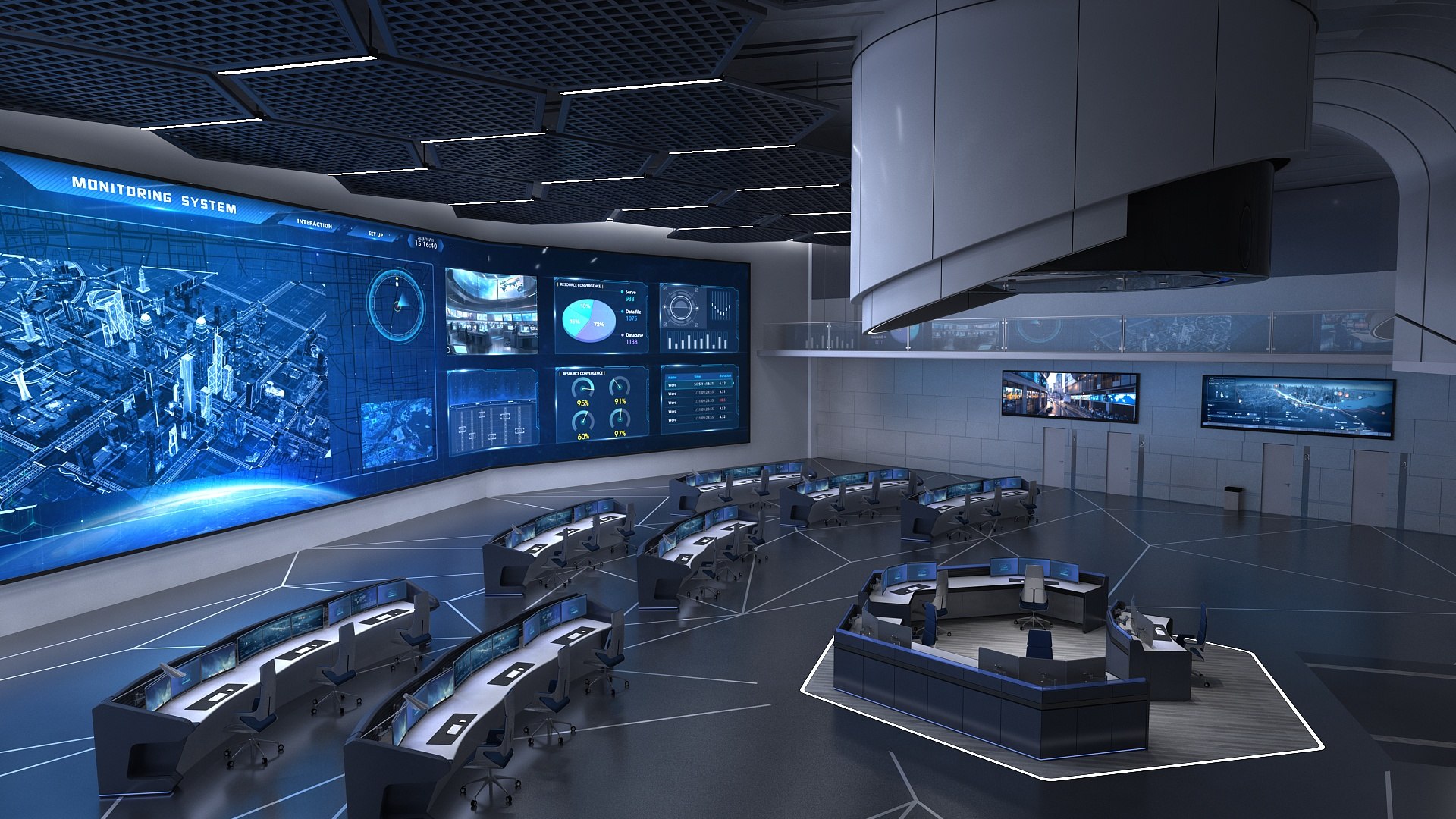 3D Model Monitoring Room Command Center - TurboSquid 2231542