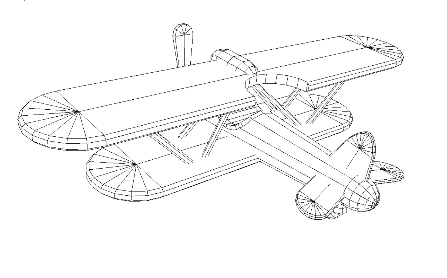 cartoon bi-plane fbx