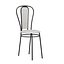 Stuhl aus Metall und Stoff