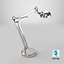 Luminária de mesa ajustável com braço articulado cromado