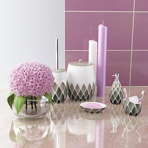 3D model bathroom accessories primanova set
