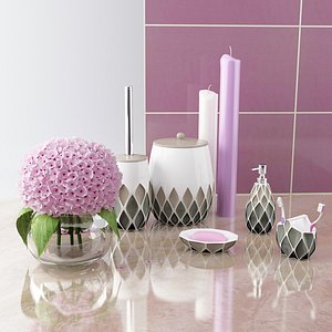Bathroom accessories by PRIMANOVA set HENRY (gray).