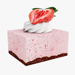 3D Strawberry cheesecake model