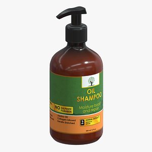 3D Oil Shampoo Low Poly model