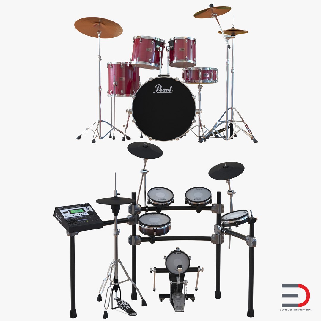 Drum Kits 3D Models Collection 3D model preview