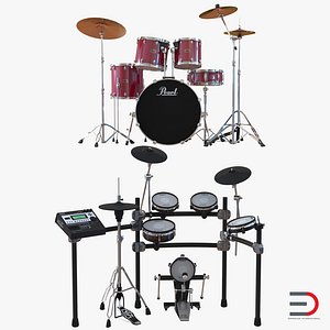 Drum Kits 3D Models Collection