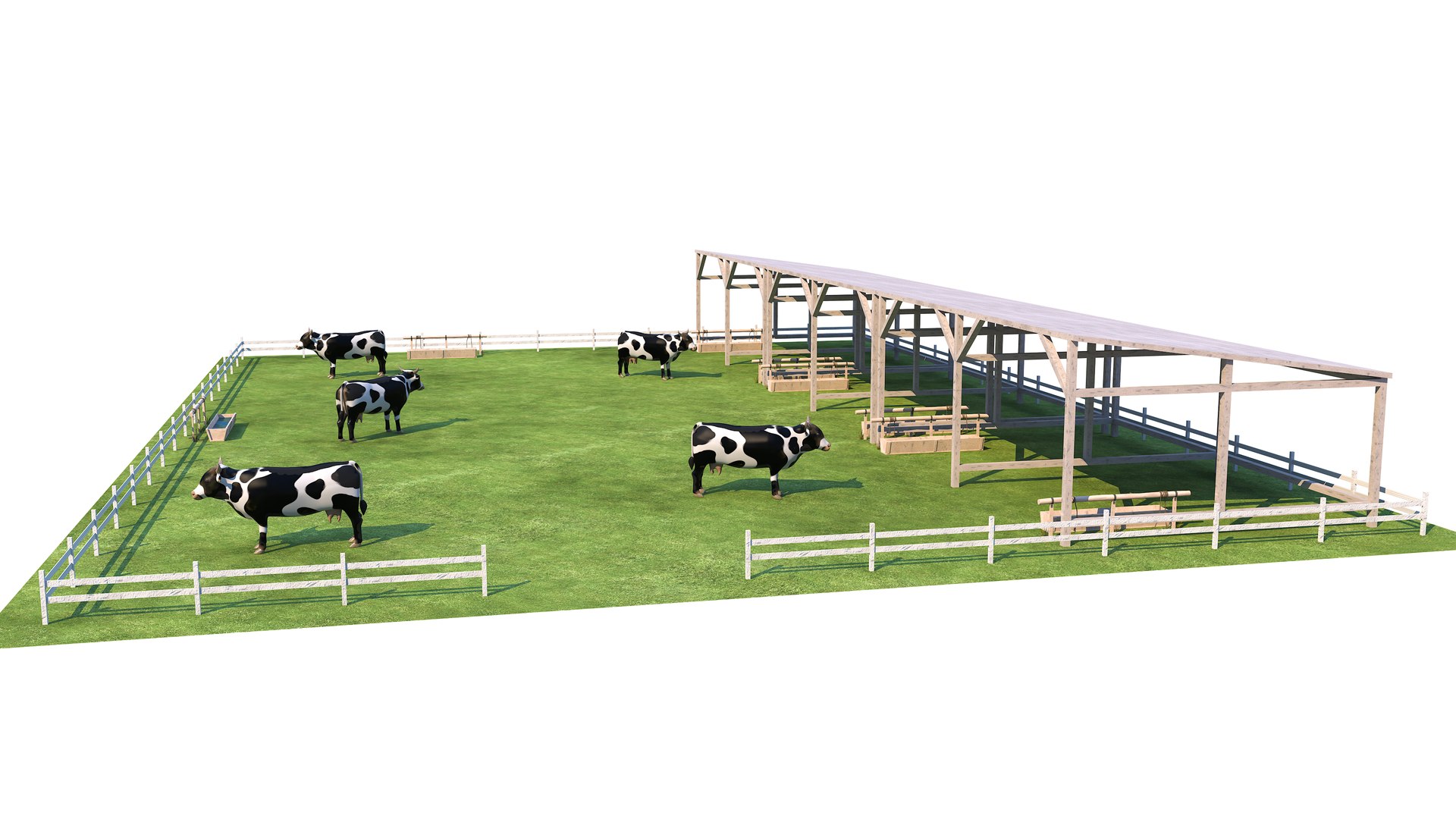 Cow Farm Model - TurboSquid 2268953