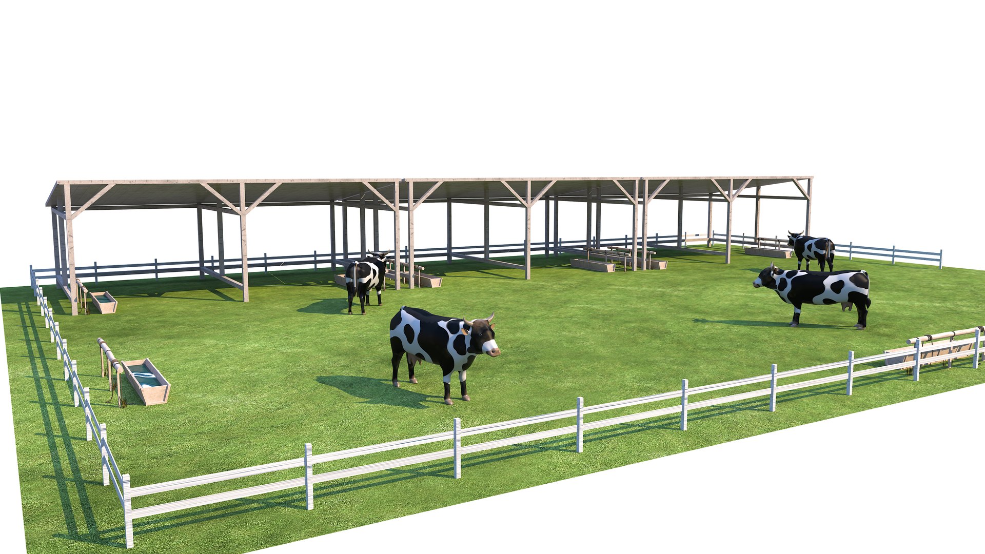 Cow Farm Model - TurboSquid 2268953