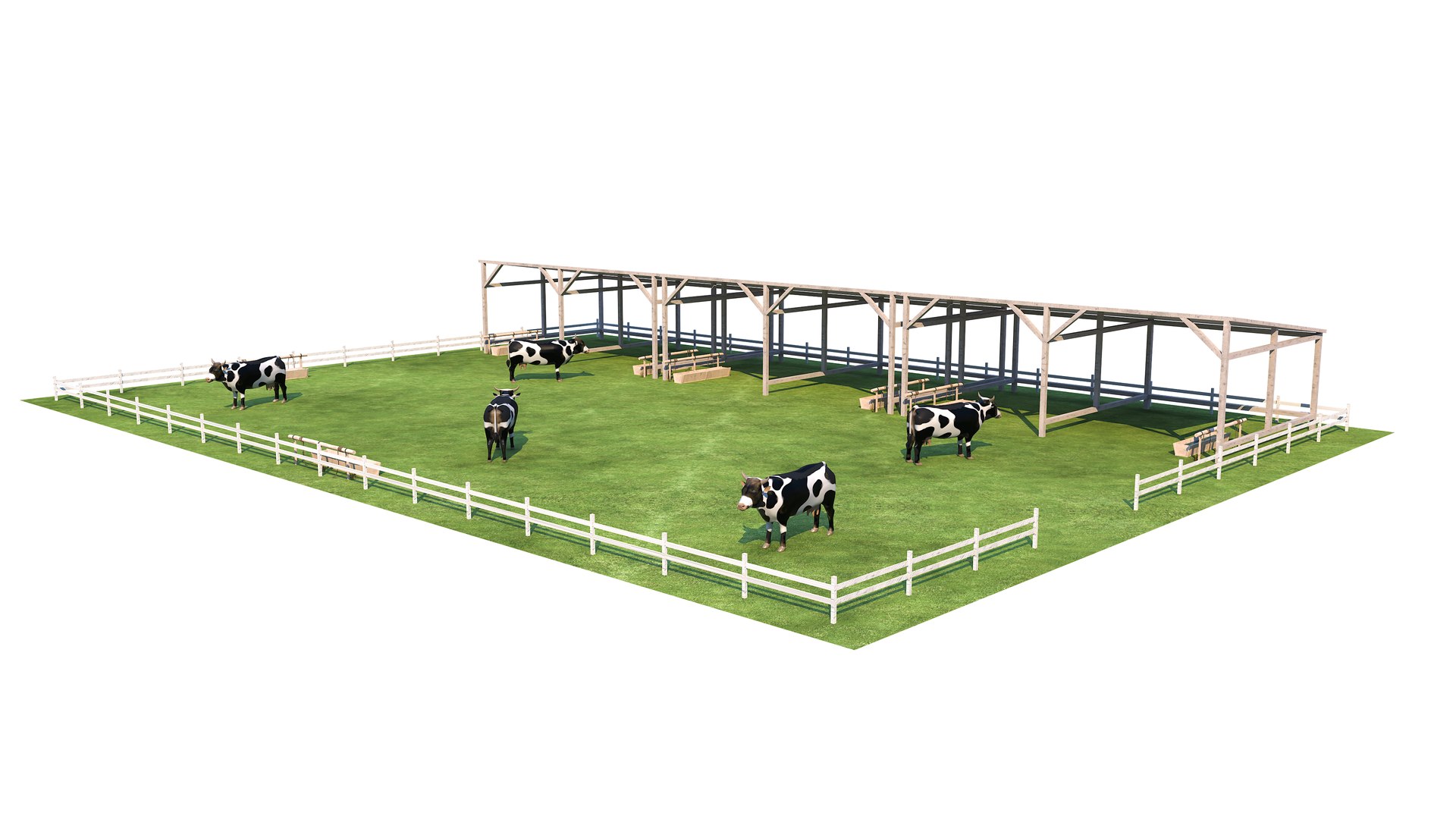 Cow Farm Model - TurboSquid 2268953