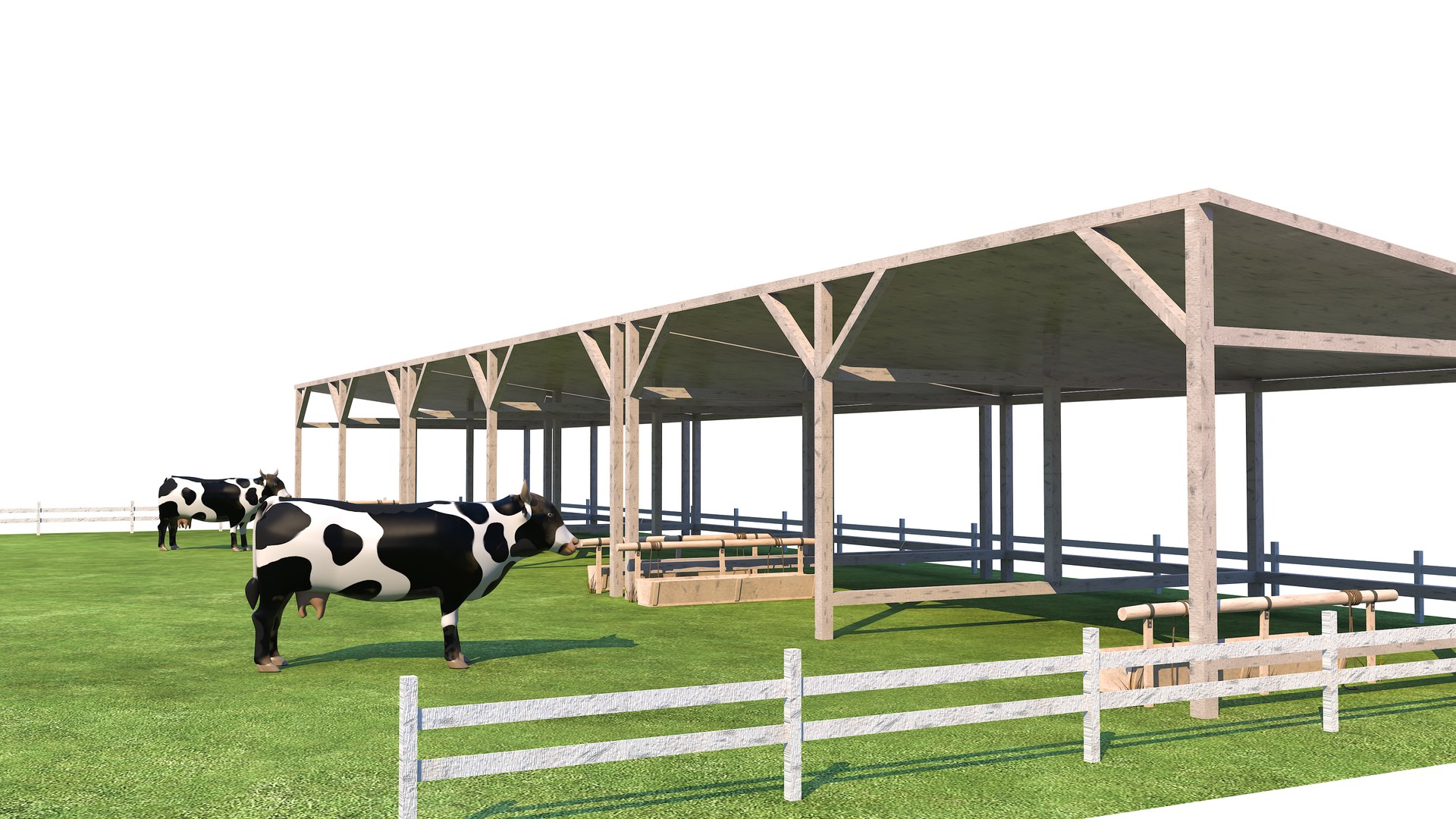 Cow Farm Model - TurboSquid 2268953