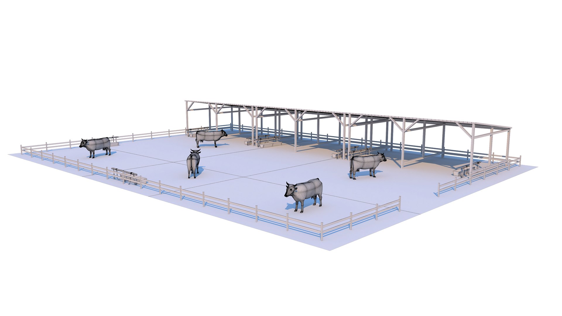 Cow Farm Model - TurboSquid 2268953