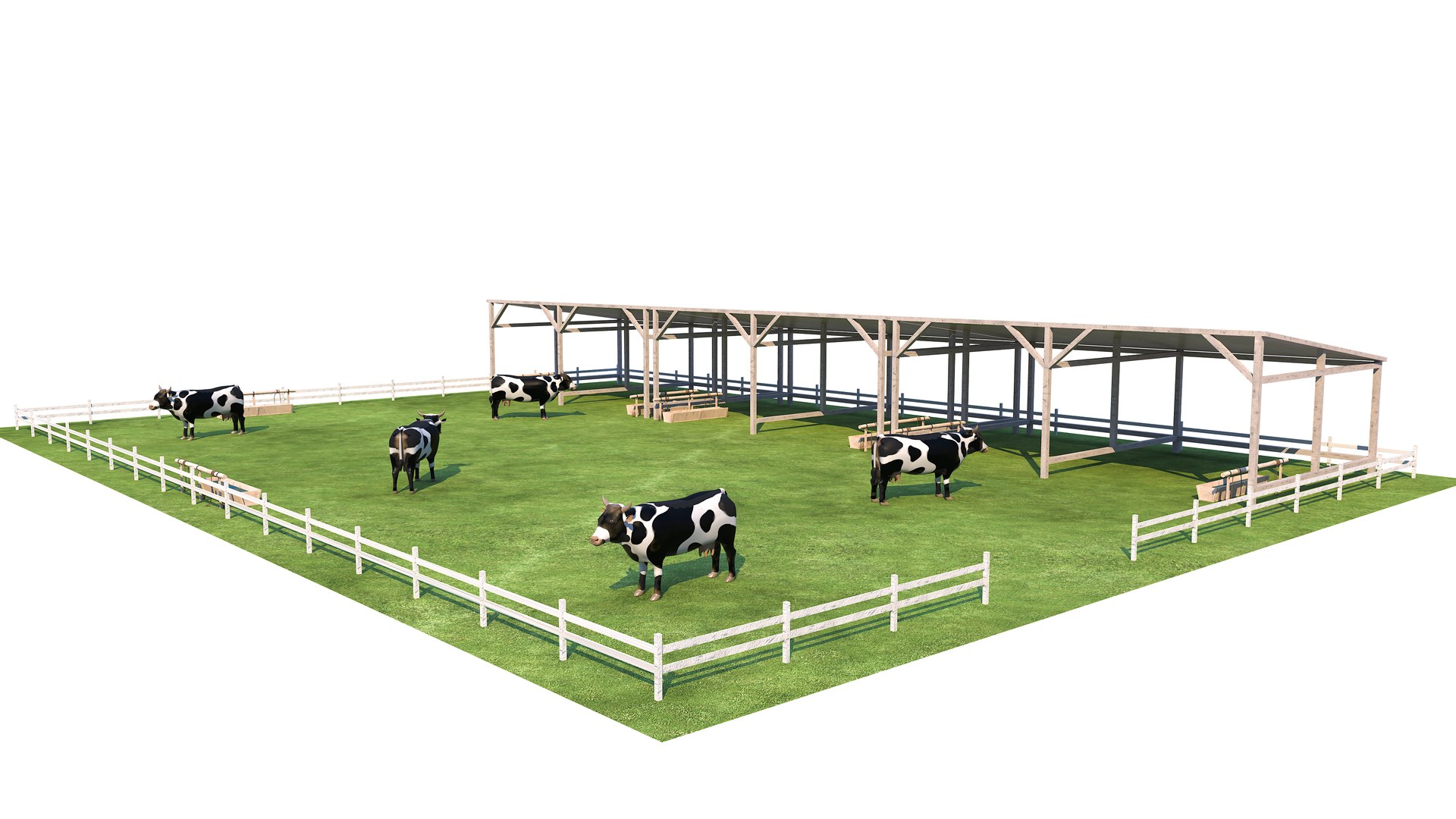 Cow Farm Model - TurboSquid 2268953