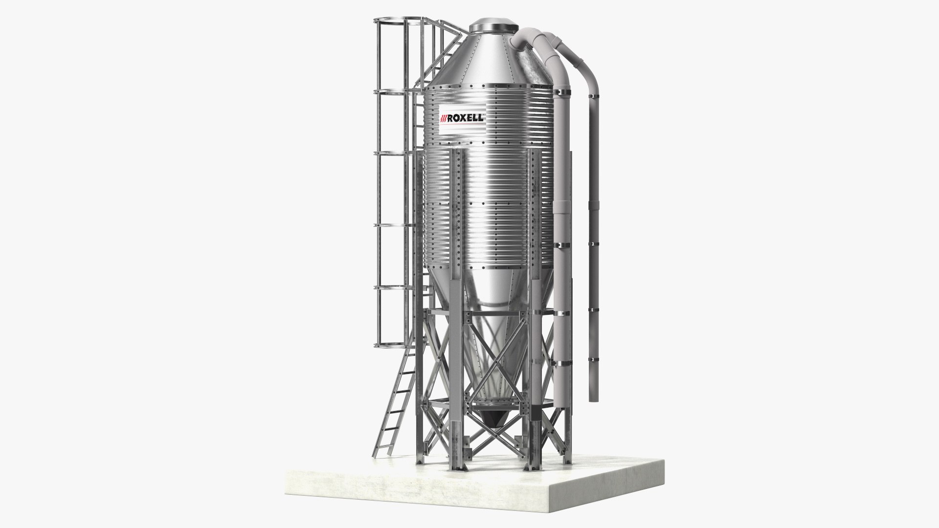 Roxell Metal Feed Storage Bin 3D model preview