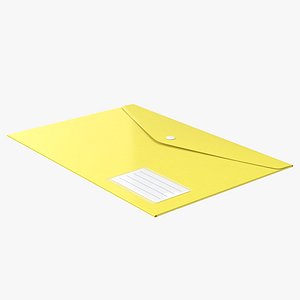 3D A4 Plastic Document Folder Yellow model
