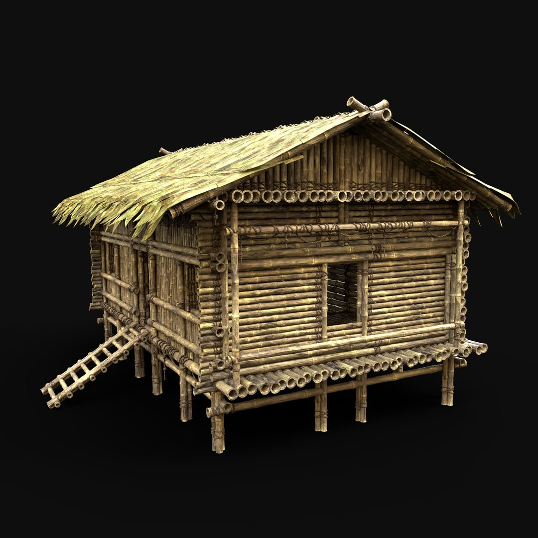 BAMBOO HOUSE JUNGLE HUT CASTAWAY SURVIVAL BUILDER COLLECTION AAA model https://p.turbosquid.com/ts-thumb/dv/mL0WhF/XA/bamboo_house_001_render2/jpg/1652281063/1920x1080/fit_q87/e6e684f1842eef1e885f706cb5d35682883da804/bamboo_house_001_render2.jpg