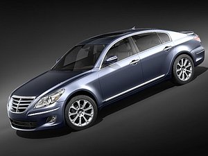 hyundai genesis sedan luxury 3d max