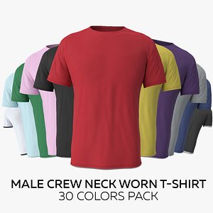 3D Male Crew Neck Worn 30 Colors Pack