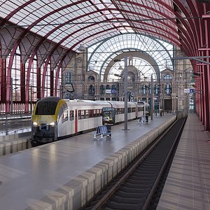 Antwerp Central Station - Corona Render FBX OBJ Textures