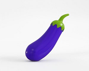 3D Cartoon Eggplant 3d model model