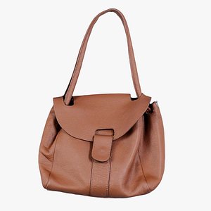 Mini Brown Leather Handbag Remastered 3D model