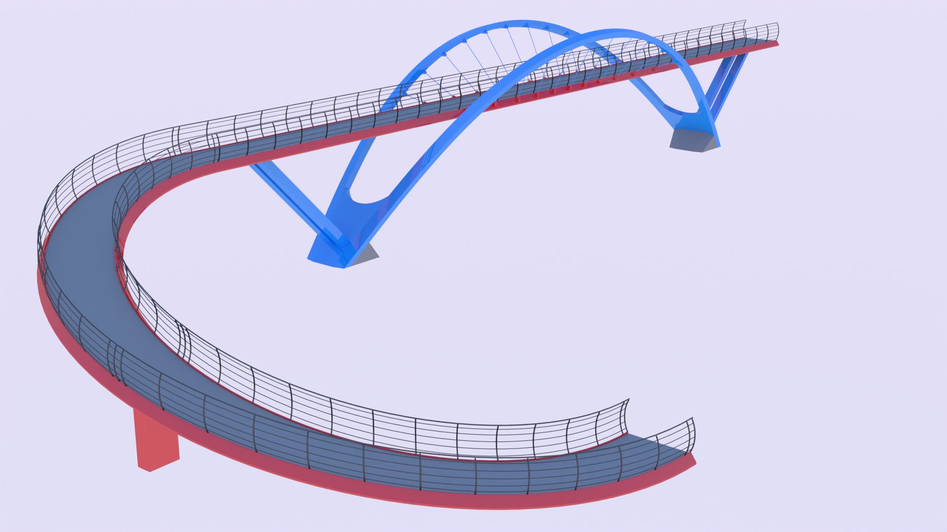 Bus Stop And Pedestrian Bridges 3D Model - TurboSquid 2192655
