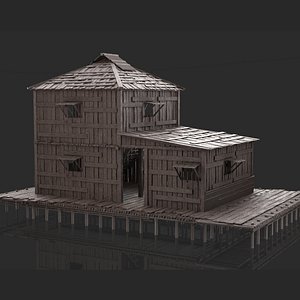 Fantasy Wooden House - Jungle Hut 4 3D