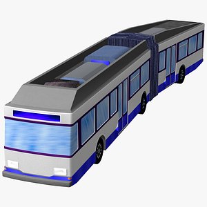 3D modern articulated city bus