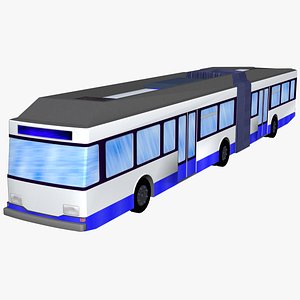 3D modern articulated city bus
