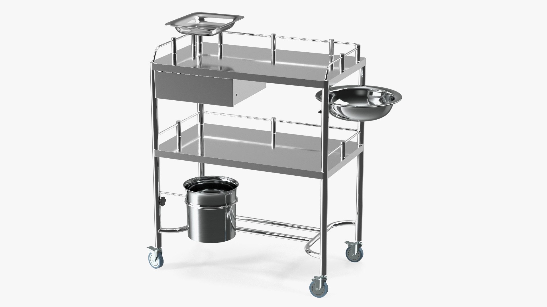 Medical Instrument Trolley Metal 3D model preview