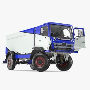 Rally Dakar Truck Blue Rigged model