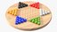 Chinese Checkers Game with Glass Marbles 3D