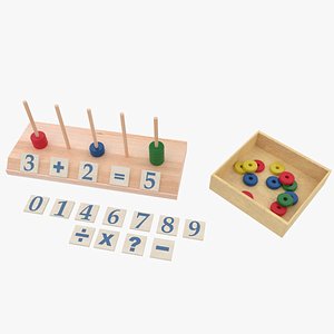 3D model educational wooden box calculator