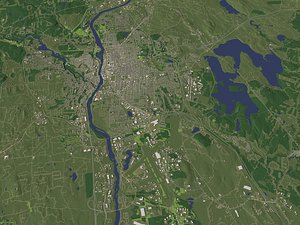 Manchester New Hampshire USA in 20 km x 20 km - city and urban 3D model