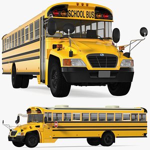 3D Blue Bird Vision School Bus