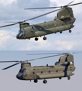chinook ch-47 helicopter 3d c4d