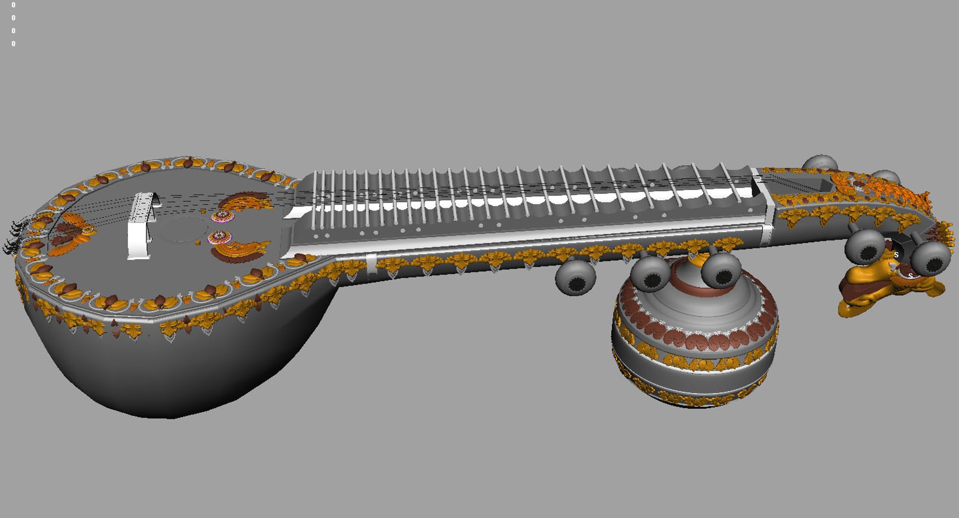 Lute Indian Instrument Model - TurboSquid 1554175