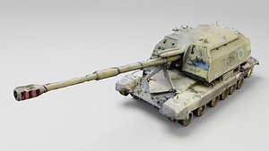 russian 2S19 Msta 152 mm self-propelled howitzer destroyed by Ukrainian army 3D