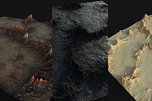 Landscape Rock Soil Black Soil Terrain Realistic PBR