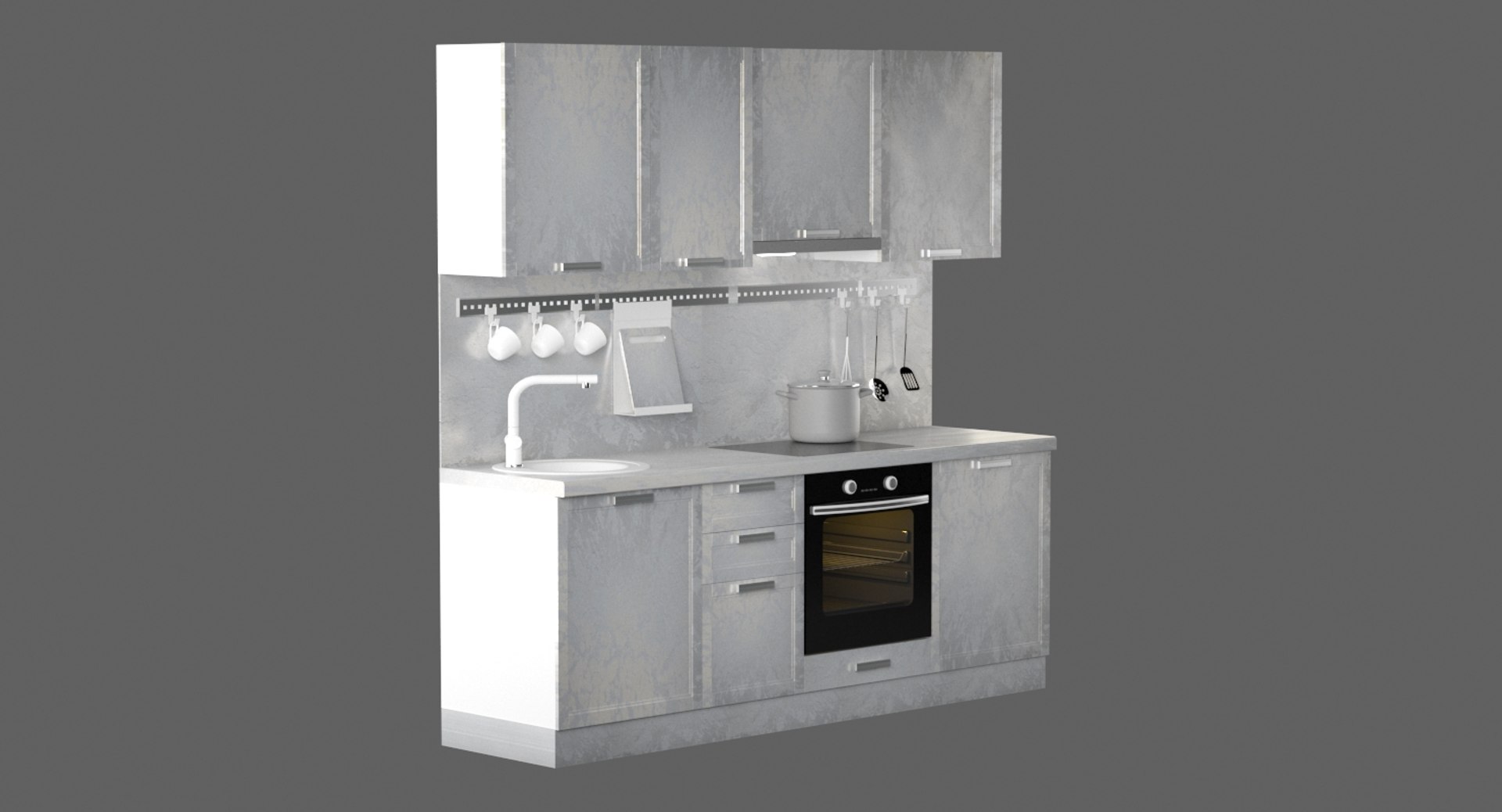 3D modular kitchen design furniture model - TurboSquid 1494712