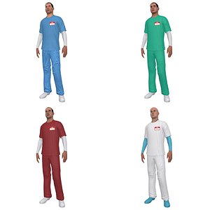 Nurse male LOD3 Pack Rigged