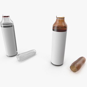 3D broken injection ampoules vial model