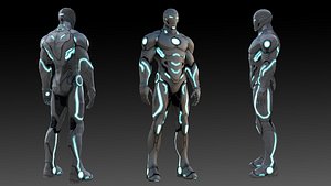 3D model Superior Iron Man Armor Rigged 3D Model