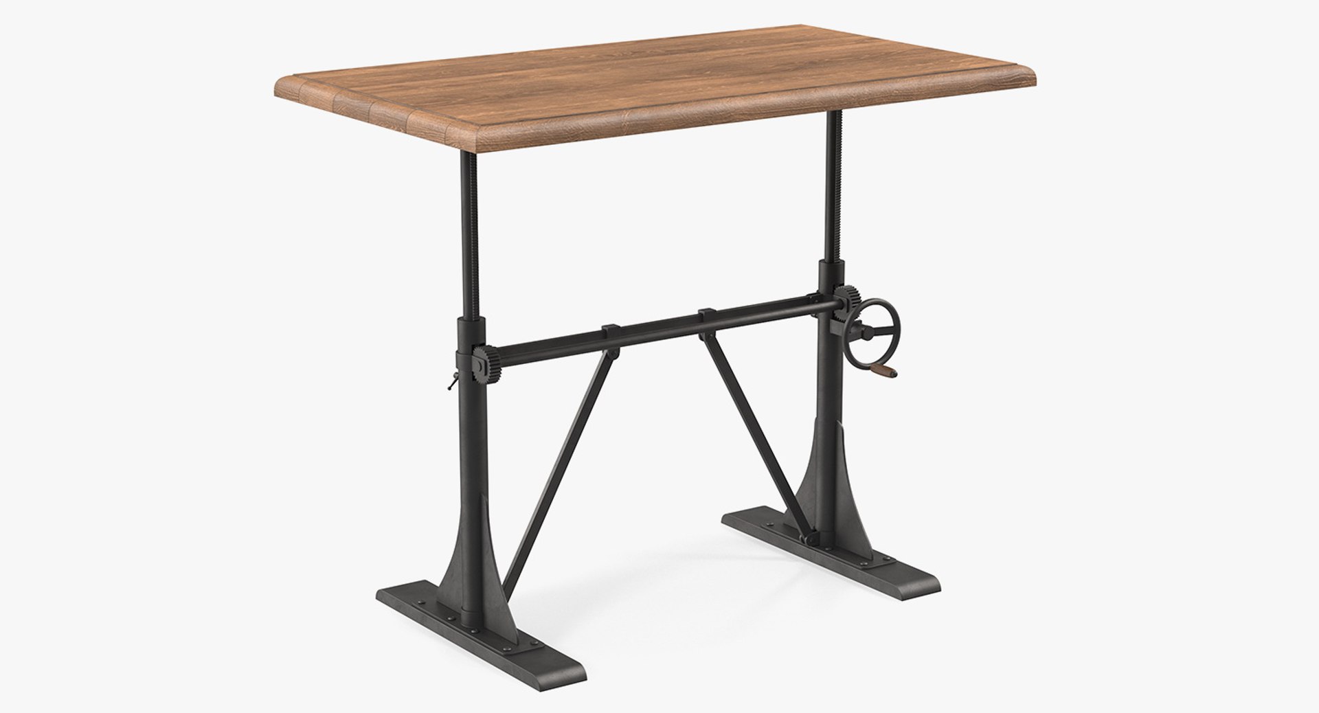 Crank Sit-Stand Desk Black 3D model preview