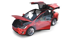 3D tesla x interior chassis