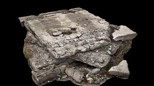 concrete debris broken slabs ruins RAW photogrammetry