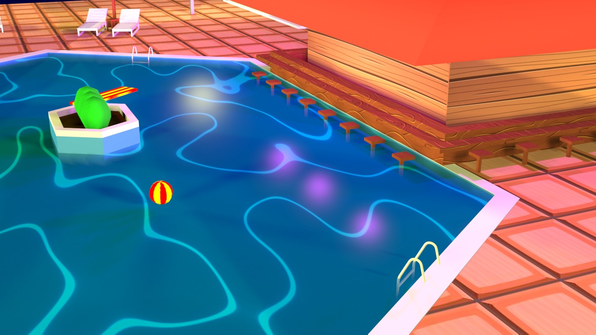 Pool Cartoon Model - TurboSquid 1401839