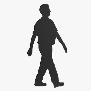 3D Walking Man Silhouette