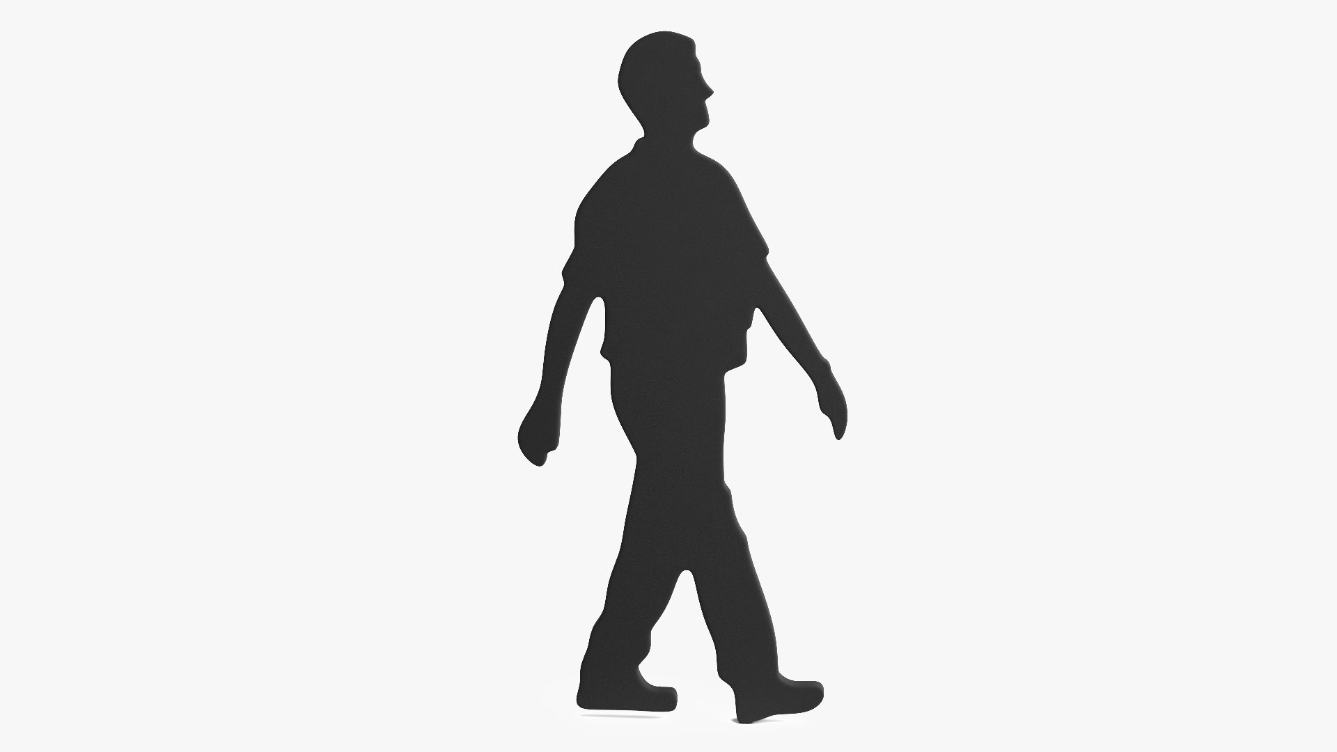 Walking Man Silhouette 3D model preview